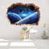 HERRA 3D Planet Universe Galaxy Outer Space Wall Decal Spacecraft Astronaut Wall Stickers, Peel and Stick Removable Space Capsule Window Wall Stic...