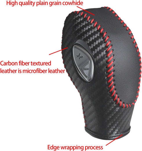 1 PC Car Gear Shift Knob Cover, Waterproof Leather Vehicle Shift Knob Accessories, Durable Automotive Interior Gear Shift Decoration Compatible wi...