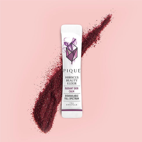Pique Organic Hibiscus Tea Crystals - Powerful Antioxidants and Caffeine-Free Herbal Tea, Real Egyptian Flower for Glowing Skin - 14 Single Serve ...