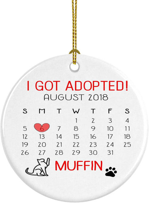 Custom Cat Ornament Cat Rescue Pet Ornament, New Pet Gift for Cat's First Christmas...