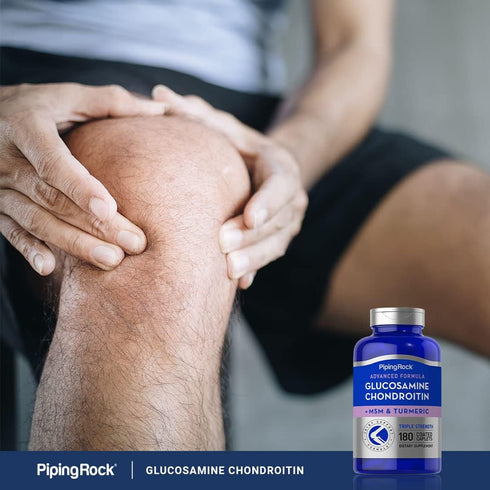 Piping Rock Glucosamine Chondroitin with Turmeric & MSM | 180 Caplets | Triple Strength | Non-GMO, Gluten Free Supplement...