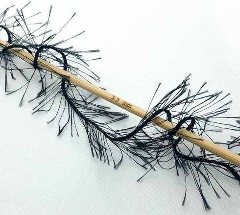 Eyelash Fun Fur Yarn 100 Gram (3.53 Ounces) 175 Yards (160 Meters) (Black - 4 Skeins)......