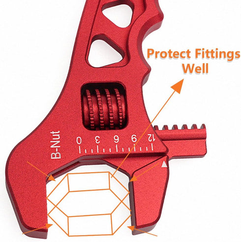 AN Hose Fitting Adjustable Wrench 3AN-16AN Lightweight Aluminum(Red)...