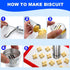 YOOUSOO Cookie Maker Cookie Press Gun, Kit Stainless Steel Biscuit Press Maker (with 20 Disc and 4 Nozzles) Homemade Baking Tool Biscuit Cake Dess...