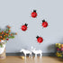 Metal Garden Decor for Outside Cute Ladybugs Yard Art Lawn Ornaments Wall Sculptures & Statues Outdoor Fence Decorations for Patio - Set of 4...