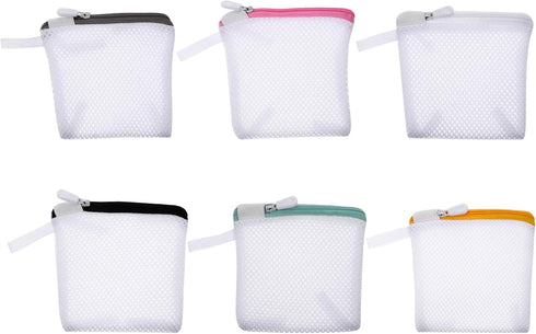 6pcs Laundry Bags Zipper Wash Bags Mini Mesh Washing Bags Net Bags Foldable Washing Machine Bags Soap Pouch Saver Laundry Pouch for Clothes Bed Sh...