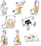 Music Note Cookie Cutter Shapes Set - 8 Pieces Stainless Steel Metal G Clef, Eighth Note, a Quarter Note, Piano, Violin, Guitar, Piano Keyboard Mu...