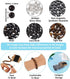 FASHEWELRY Mala Yoga Men Bracelet Making Kit - 220pcs Natural Gemstone Lava Rock Tiger Eye Beads Healing Crystal Chakra Stone Beads with Black Nyl...