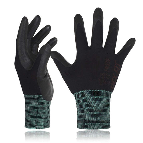 DEX FIT Nitrile Coated Work Gloves FN330-3D-Comfort Stretchy Fit, Firm Grip, Thin & Lightweight, Touchscreen Fingers, Protective & Durable, Breath...