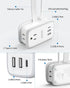 USB C Travel Power Strip, NTONPOWER Flat Plug Power Strip with 3ft Wrapped Around Extension Cord, 2 Outlets 3 USB Ports(1 USB-C) Cruise Ship Appro...