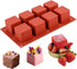 JOERSH Cube Cake Silicone Mold | 2" x 2" x 2" 3D Square Mousse Cake Baking Mold, French Dessert Molds for Chocolate, Jello, Brownie Bites, Ice Cre...