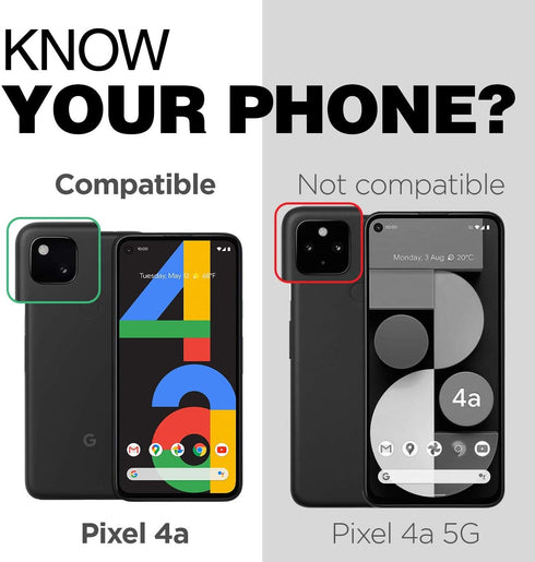ENCASED Pixel 4a Case with Screen Protector (Rebel Shield) Rugged Full Body Protective Cover with Build-in Screen Guard for Google Pixel 4a - Blac...
