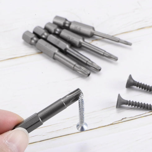 10pcs TS25 Star 5 Point Screwdriver Bit 1/4" Hex Shank 2" Length Magnetic Security Torx Head Screw Driver Power Tool...