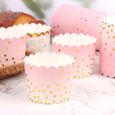 50 Pcs Colorful Greaseproof Paper Baking Cups Large 5 Oz Cupcake Paper Liners Disposable Muffin Cases Cupcake Holders Containers for Wedding Party...