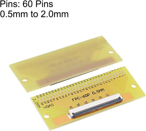 uxcell FFC FPC 60 Pin 0.5mm Pitch to DIP 2.0mm PCB Converter Board Couple Extend Adapter...