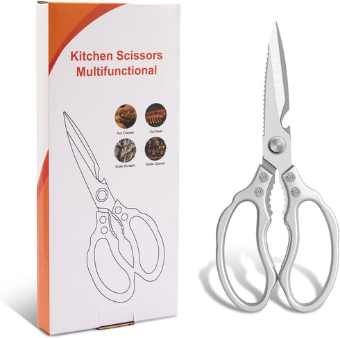 CGBE Kitchen Scissors, Multi-Purpose Kitchen Shears, Heavy Duty Dishwasher Safe Food Scissors for Chicken, Poultry, Fish, Meat & Herbs with Non-Sl...