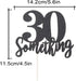 30 Something Cake Topper Double Sided Black Glitter Hello Thirty Sign 30th Birthday Party Decorations...