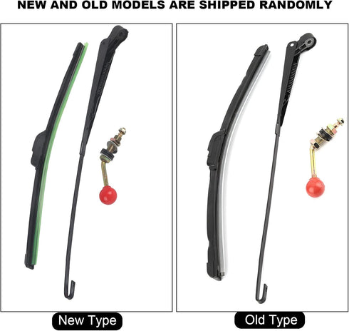 UTV manual windshield wiper arm length 450mm/17.7 inch wiper blade length about 400mm/15.7 inch (3 pieces/set)...