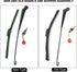 UTV manual windshield wiper arm length 450mm/17.7 inch wiper blade length about 400mm/15.7 inch (3 pieces/set)...