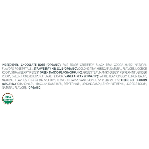 Tea Forte Jardin Organic Fruit, Herb and Flower Teas, Petite Presentation Box Tea Gift Set Sampler, 10 Count, 2 of Each Variety Individually Wrapp...