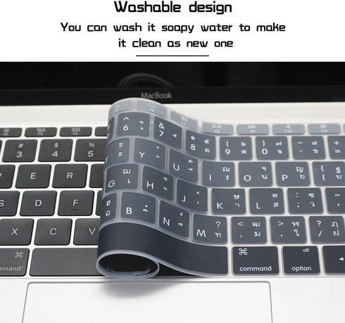 HRH Thai Language Silicone Keyboard Cover Skin for MacBook Pro 13"A1708 A1988 No Touch Bar (2018 2017 2016)&for MacBook 12"A1534 with Retina Displ...