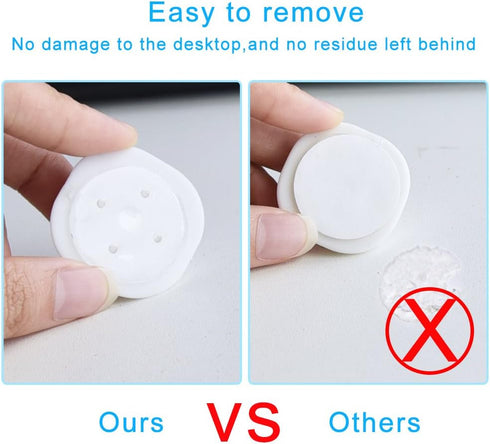 AUSTOR 20 Pieces Cable Clips White Cable Holders Adhesive Desk Cable Organizer Silicone Wire Holder Cable Management for Cable, Cord and Wire...