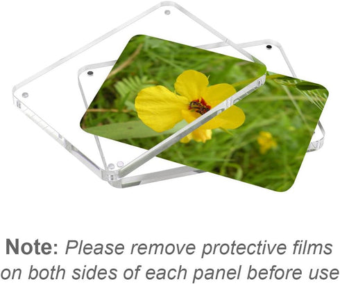 3" Dual Sided Clear Acrylic Refrigerator Magnetic Photo Frame, Frameless Display Compatible with Fujifilm Mini 9 8 8+ 2x3 Photo...