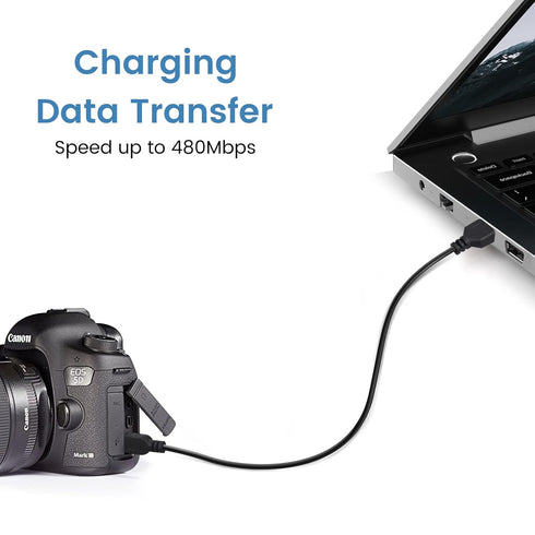 Mini USB Cable 1ft 10-Pack Bulk, Short Mini-B Charger Cord Black...