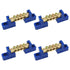 4PCS Grounding Bus Bar 4 Positions Terminal Block Ground Bus Bar Brass Wire Screw Terminal Electrical Bus Bars OLA002-4K...