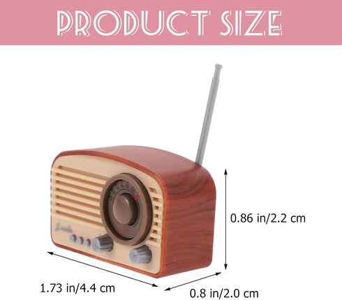 Miniature Vintage Style Radio Figurine Retro Mini Radio Model Tiny Old-Fashion Simulation Radio Toys for Dollhouse Accessories - Brown...