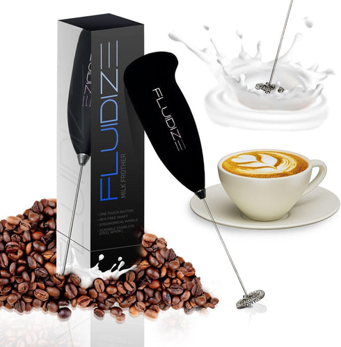 FLUIDIZE Handheld Milk Frother - Elevate Your Coffee Game! Perfect Froth for Lattes, Cappuccinos, and More - Cordless and Stylish Design - Dishwas...