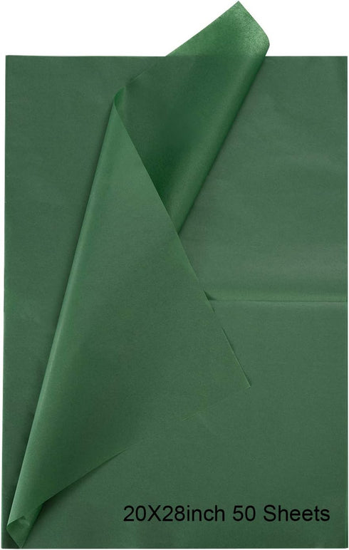 GAKA Dark Green Tissue Paper Wrapper Paper 20 x 28 Inch (50 Sheets) Gift Wrapping Paper for Gift Bags, Paper Bags,DIY Craft Supplies,Party Favors ...