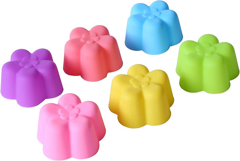 Magik 36 PCS Reusable Non-stick Silicone Mini Baking Muffin Cupcake Chocolate Cups (Assorted Flowers 2)...