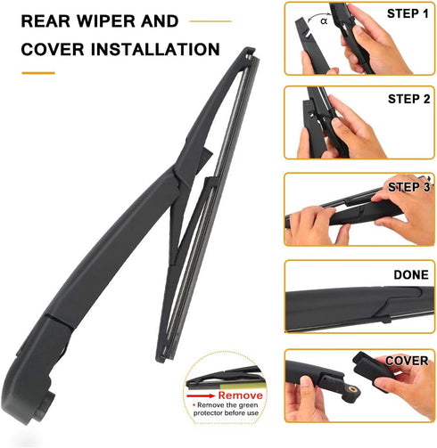 Rear Windshield Wiper Arm Blade Replacement for Jeep Renegade 2015-2019 -High Performance Original Equipment Replacement OE:68256590AA...