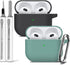2 Pack Airpods 3 Case Cover with Cleaner Kit,Soft Silicone Protective Case Compatible with Apple AirPods 3rd Generation Charging Case with Keychai...