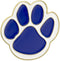 PinMart's Blue and White Animal Paw Print School Mascot Enamel Lapel Pin...