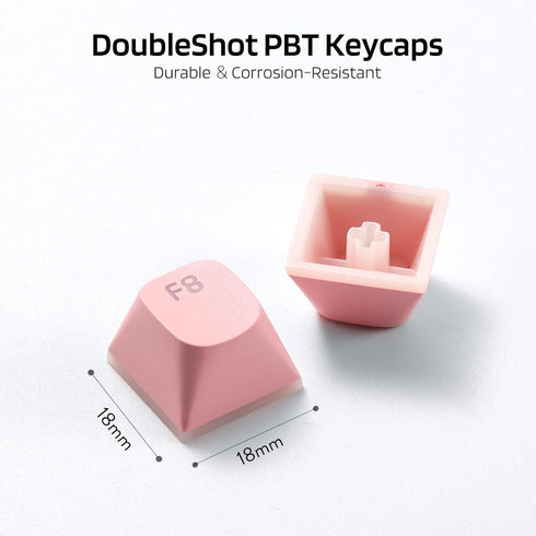 Catekro PBT Keycaps, 104 Keys Standard Doubleshot Keycap Set, OEM Profile, Translucent Keycaps for DIY Mechanical Keyboard(Cyan+Pink)...