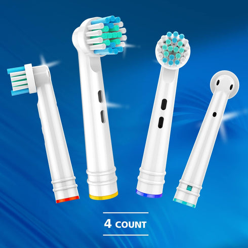 Replacement Brush Heads Compatible with Oral B Braun Electric Toothbrushes, 4PCS, Small Round Head Replace for Daily Clean, for Pro and Smart Seri...