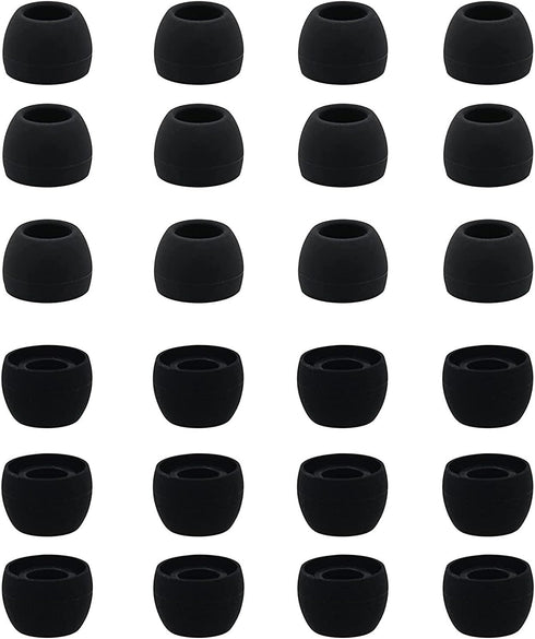 12 Pairs Silicone Replacement Earbud Ear Buds Tips Compatible with 3.8mm to 5.5mm Nozzle Earbuds Earphones, Small Size Black......