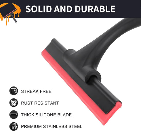 SetSail Shower Squeegee for Glass Doors Stainless Steel Squeegee for Shower Glass Door All-Purpose Window Squeegee for Tile Shower Walls, Sink, Mi...