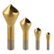 Countersink Drill Bit Set, 4 Pcs Titanium Coated Counter Sink Drill Bit Set Deburring External Chamfer Tool, for Wood, Metal, Plastic, PVC...