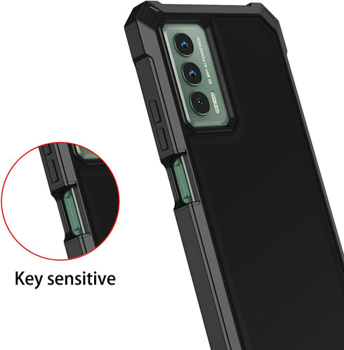 for Cricket Outlast case, with Tempered Glass Screen Protector 360 Full-Body Soft TPU Bumper Shockproof Silicone Protective Phone Cover Case for C...