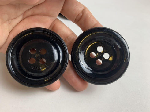 Big Round Button (50 mm) 10 Pcs for Sewing Garment Clothing Dress Pants Skirt Hat Accessories Scrapbooking DIY Craft Black...