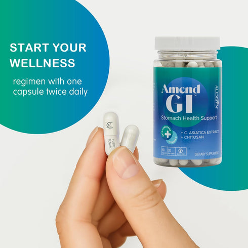 Amend GI All-Natural Stomach Health Support 60 Capsules - Nutraceutical for Stress-Induced Ulcer Symptoms - Supports Healing and Digestive Health ...