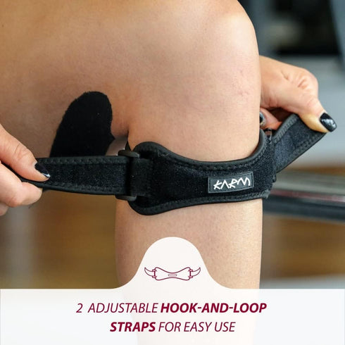 KARM Patella Tendon Knee Strap 2 Pack - Knee Joint Pain Relief Support Brace for Running, Osgood Schlatter, Walking, Hiking - Patellar Tendon Stra...