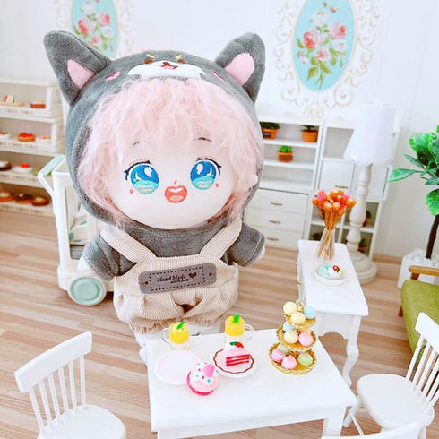 niannyyhouse Dog Suit Dress Up Hoodie Corduroy Overalls Shoes 7.8in?20cm? Plush Doll Stuffed Figures Toys Clothes Accessories (Gray)...
