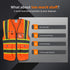 High Visibility Safety Vest with Pockets, Mic Tab, Reflective Strips and Zipper, ANSI/ISEA Standards,Oange,M...