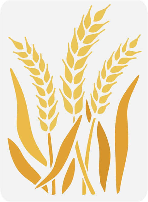 FINGERINSPIRE Wheat Stencil 11.7x8.3 inch Wheat Stalk Stencil Plastic Wheat Painting Stencil Reusable Wheat Pattern Stencils for Painting on Wood,...