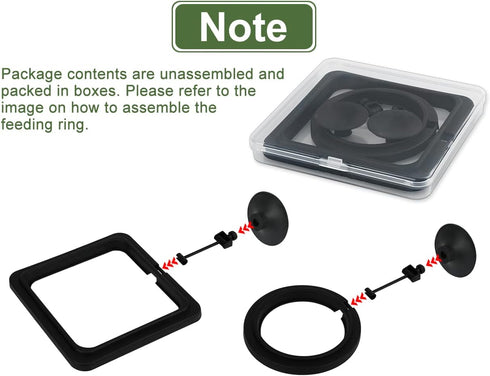DS. DISTINCTIVE STYLE Fish Feeding Ring 2 Pieces Aquarium and Tank Floating Rings Food Feeders with Suction Cup (Black)...