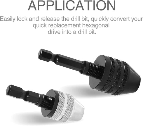1/4 Inch Hex Shank Keyless Drill Chuck Quick Change Adapter Converter drill adapter Impact Drills Bits, Electric Tool Accessories (0.6-8mm,0.3-3.6...
